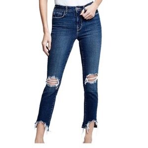 L'AGENCE High Line High Rise Skinny Jeans in Vintage Destruct Size 27 Made USA